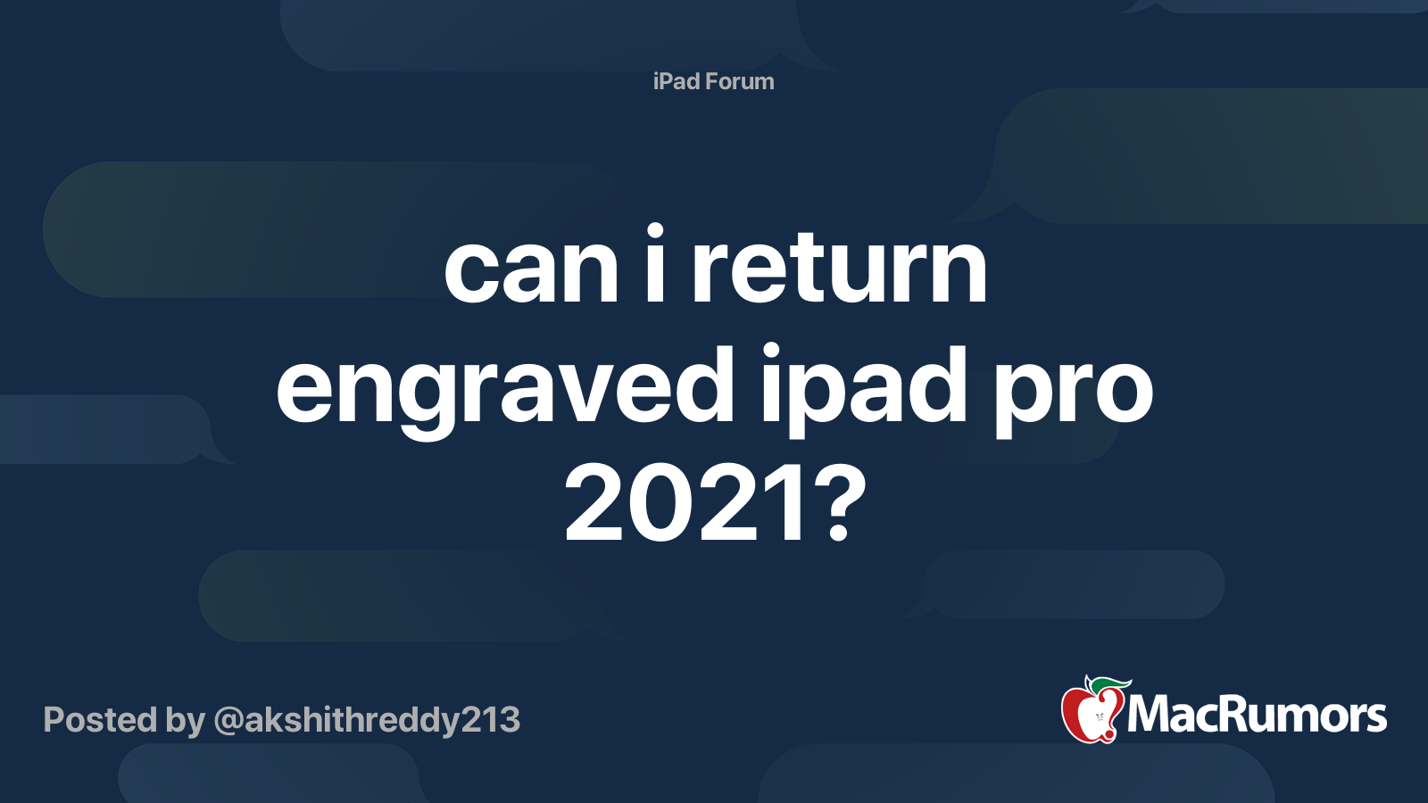 Can I Return Engraved Ipad Pro 2021 Macrumors Forums