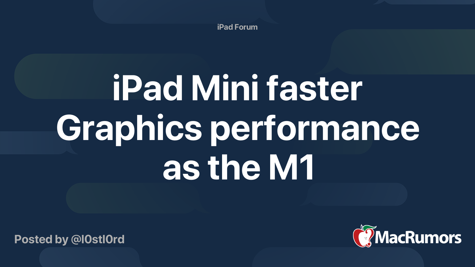 iPad Mini faster Graphics performance as the M1 MacRumors Forums