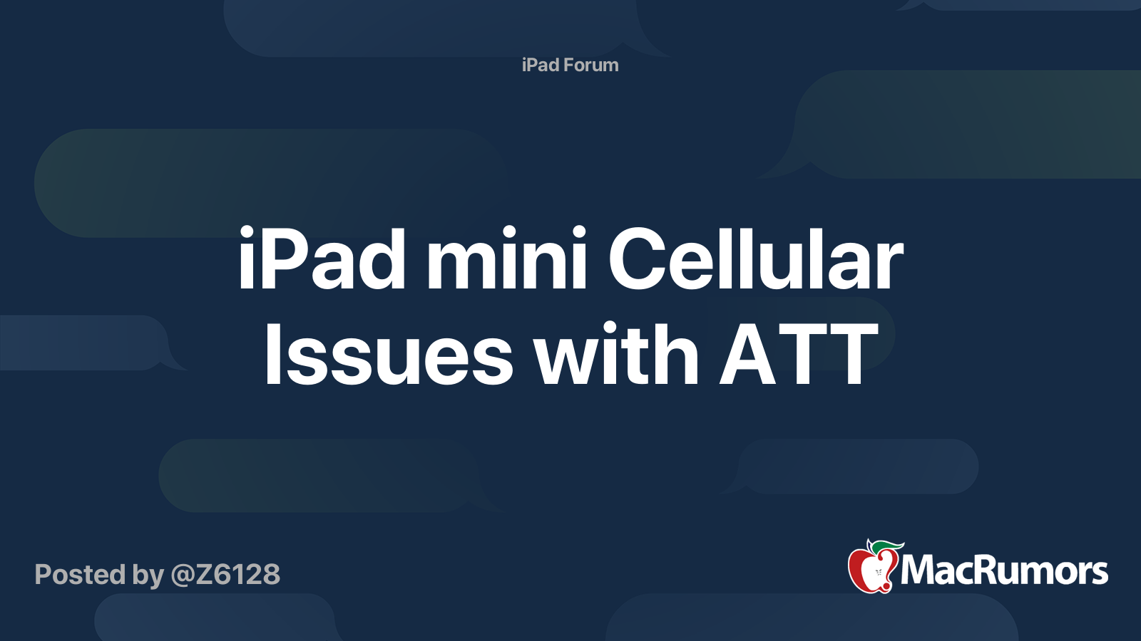 iPad mini Cellular Issues with ATT | MacRumors Forums