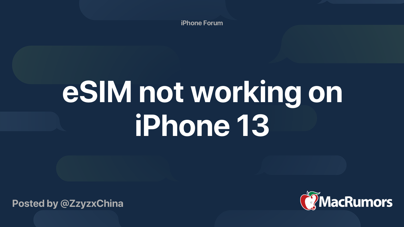 eSIM not working on iPhone 13 MacRumors Forums