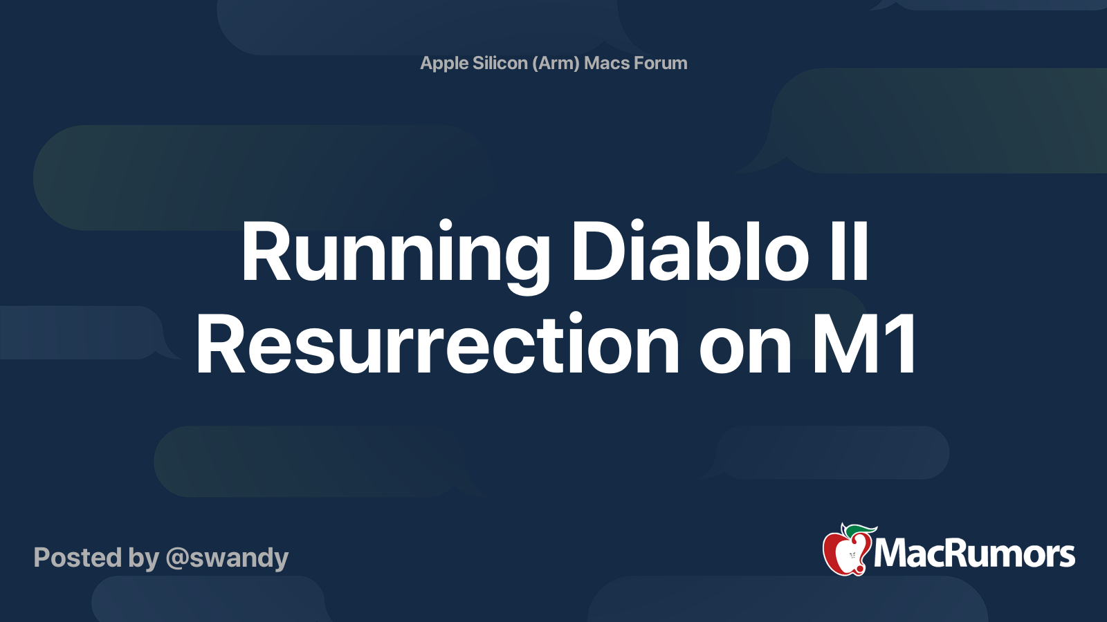 Running Diablo II Resurrection on M1 MacRumors Forums
