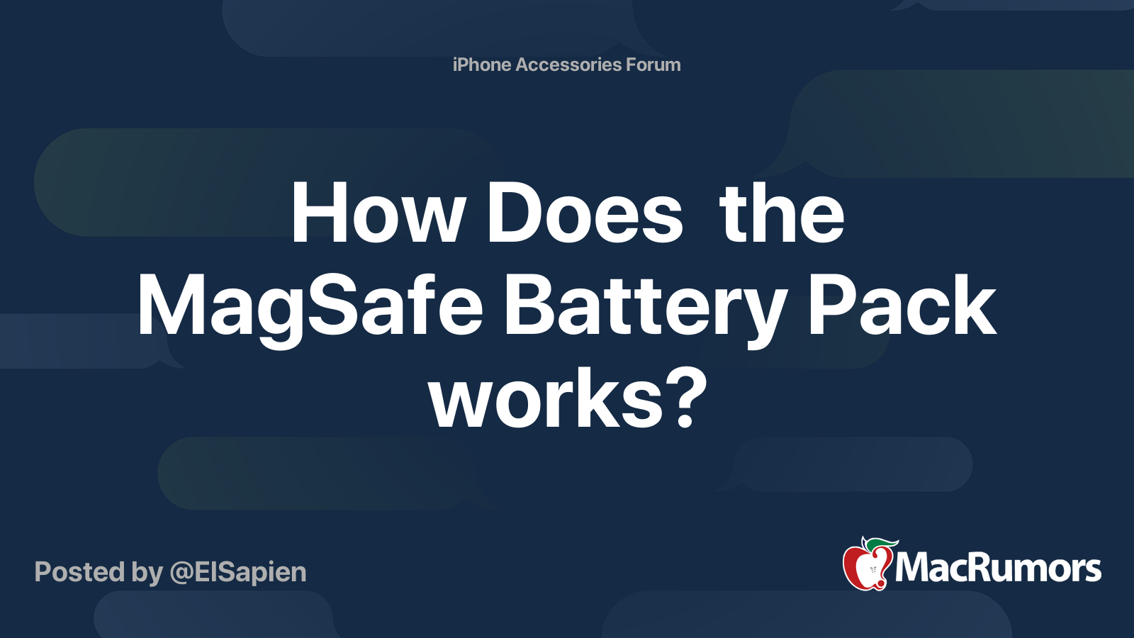 How Does the MagSafe Battery Pack works? MacRumors Forums