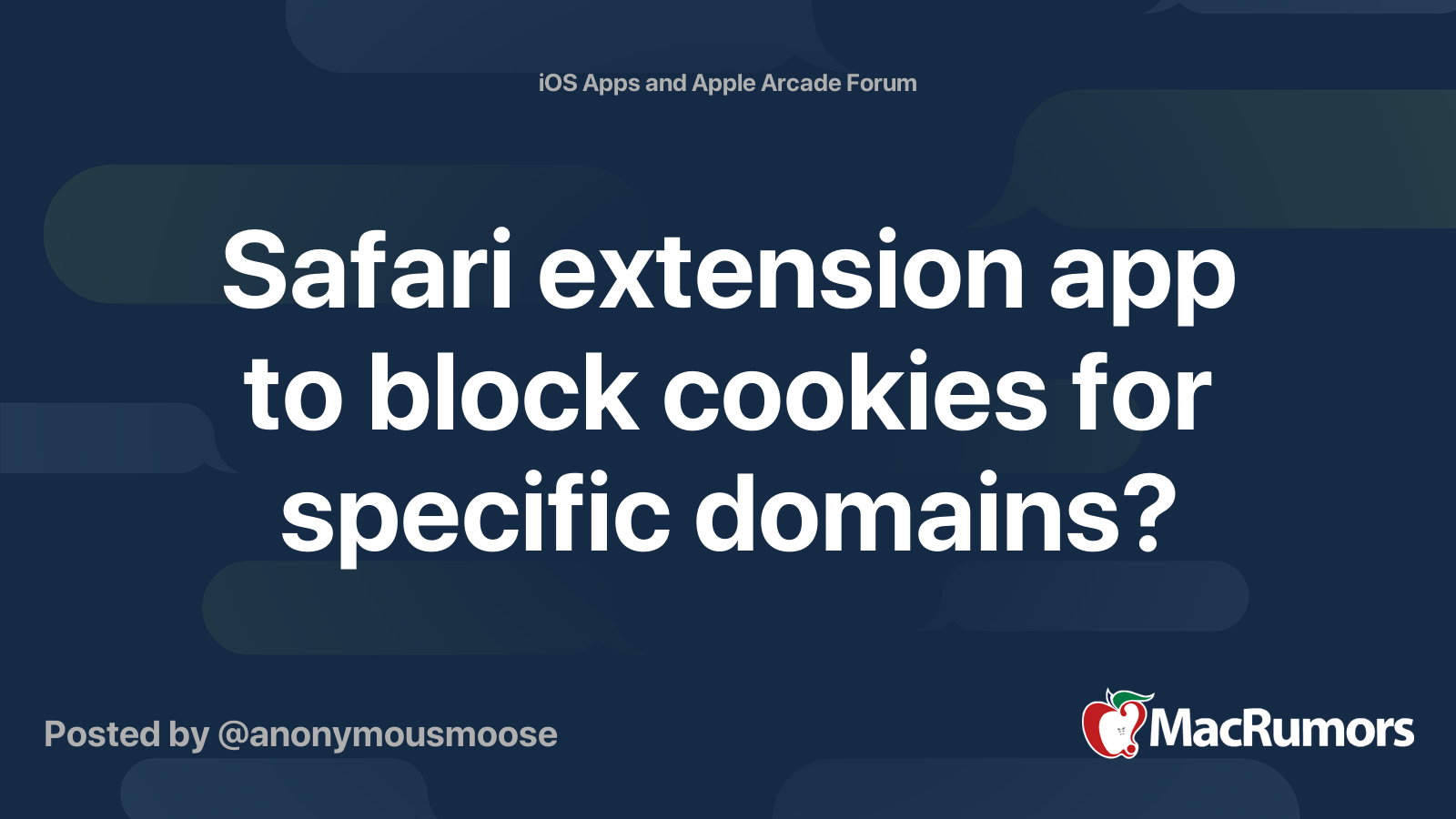 Safari extension app to block cookies for specific domains? MacRumors