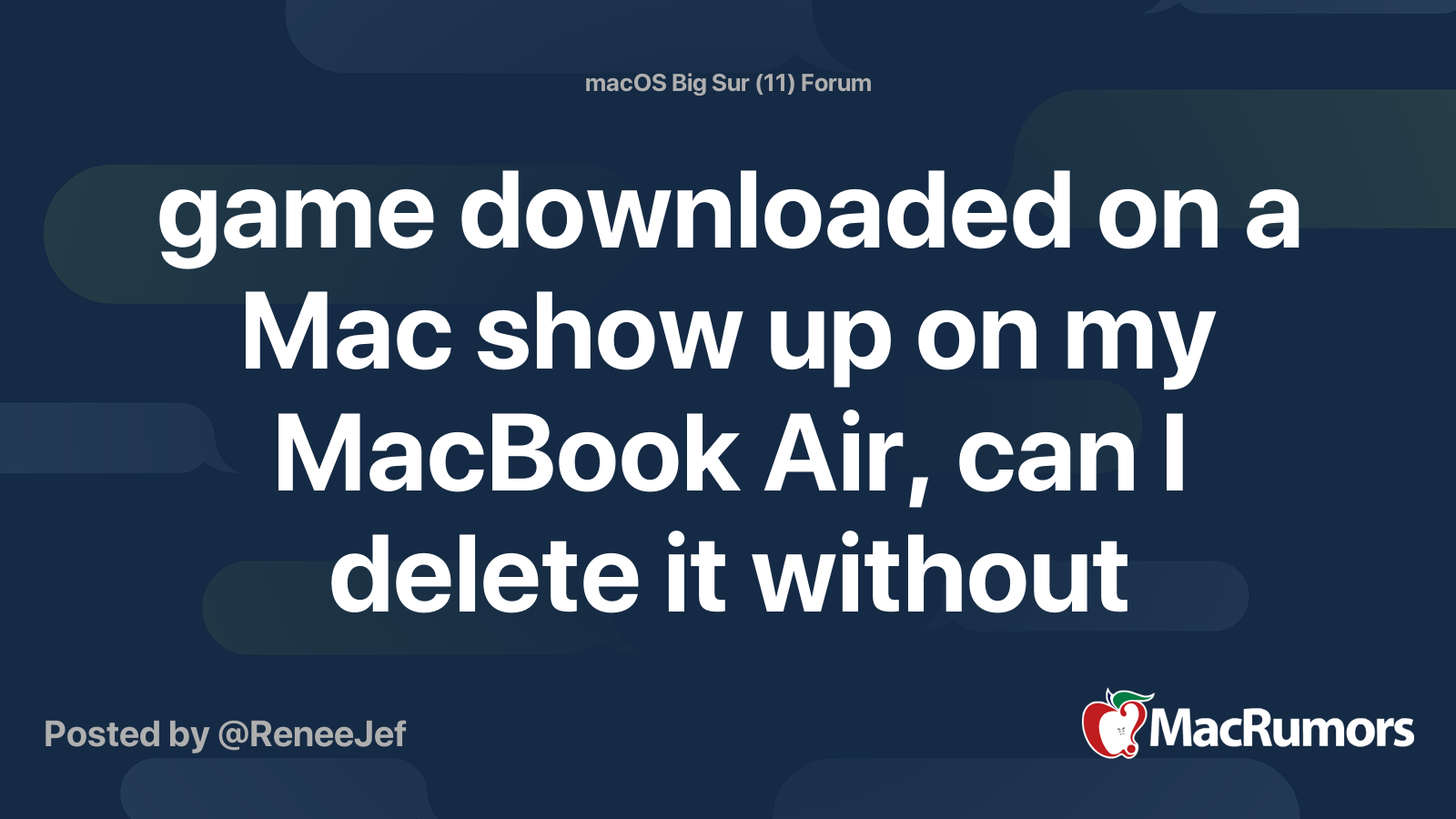 how to delete a game on macbook air