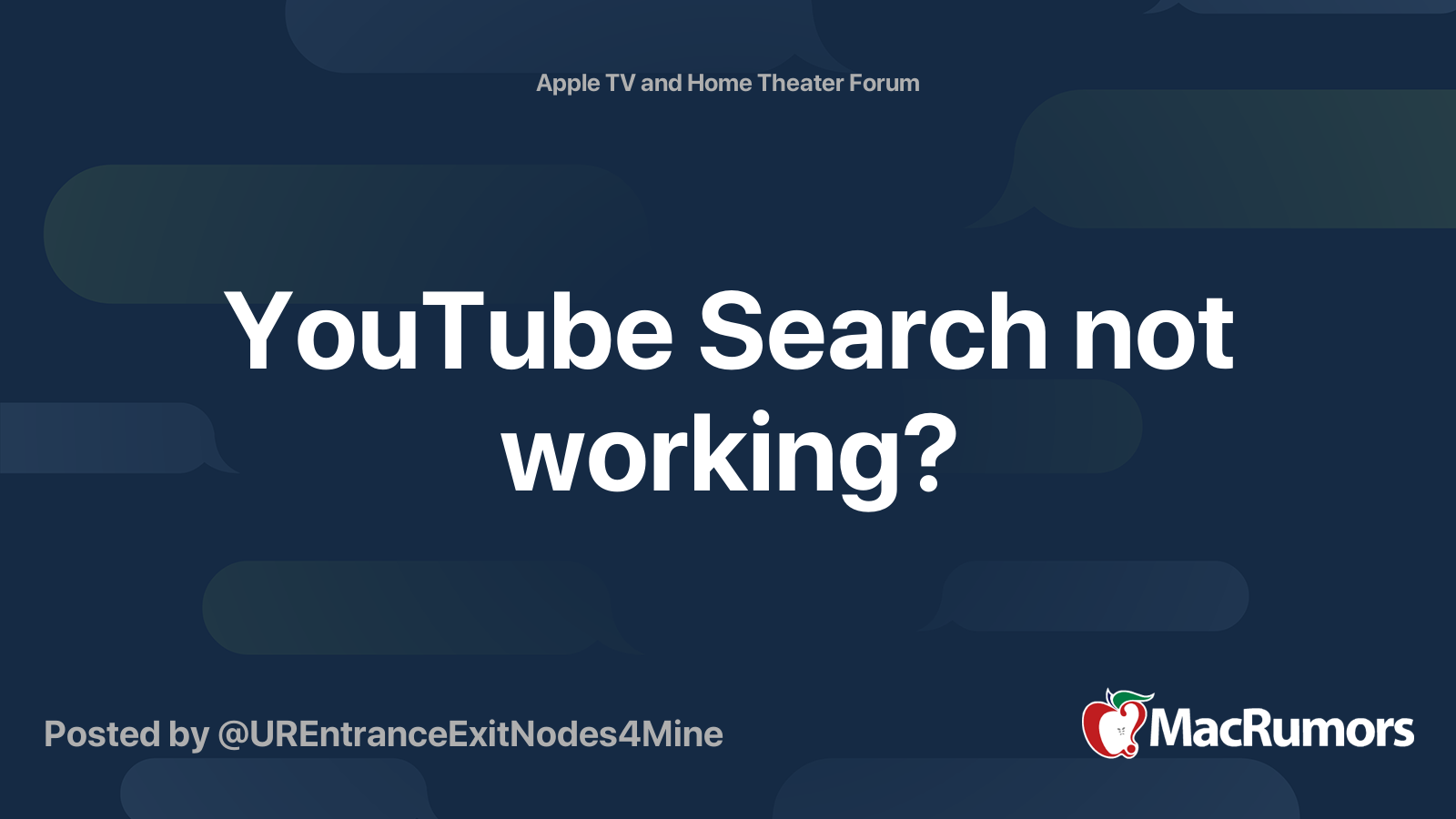 youtube search not working on apple tv