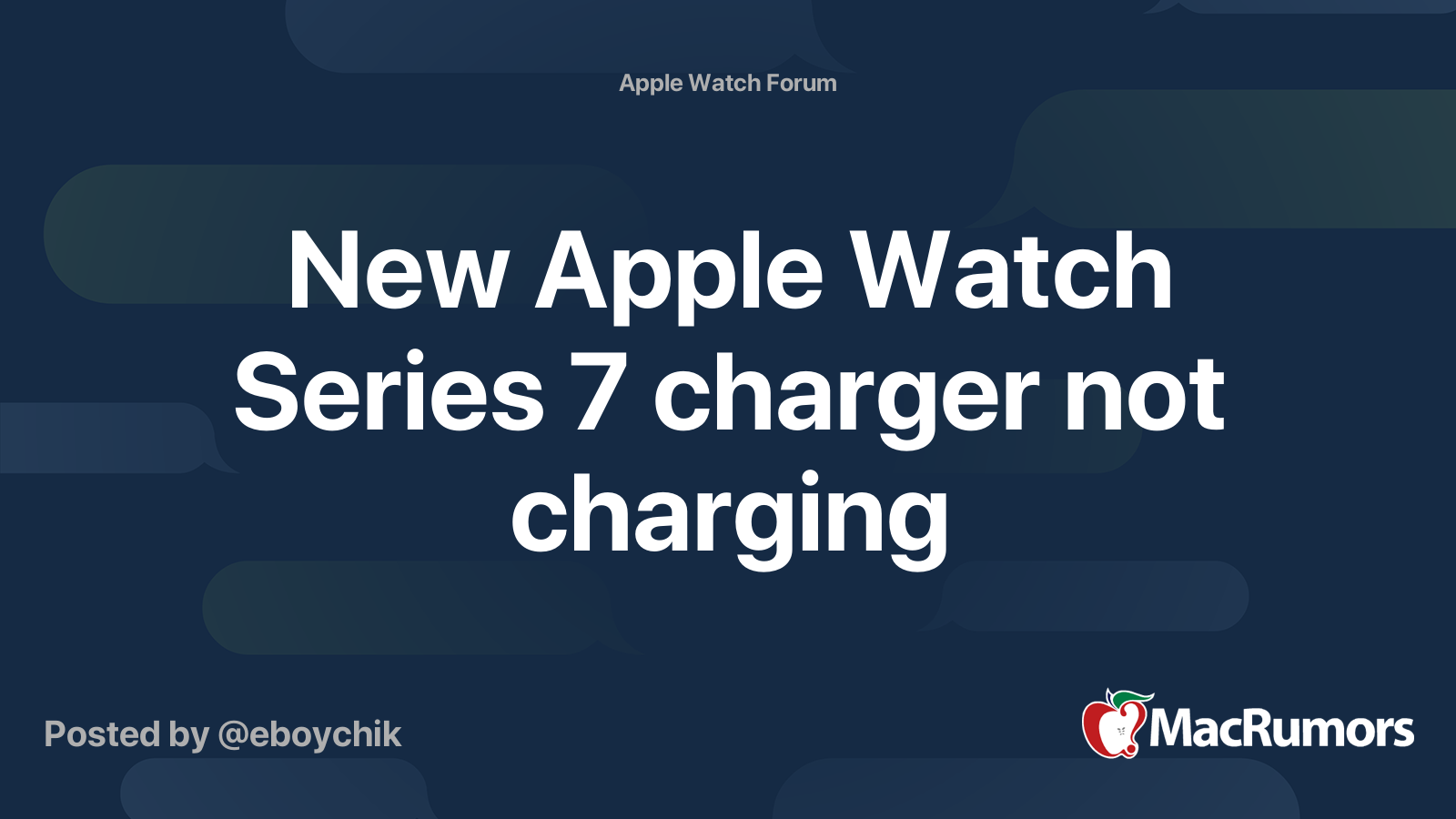 New Apple Watch Series 7 charger not charging | MacRumors Forums