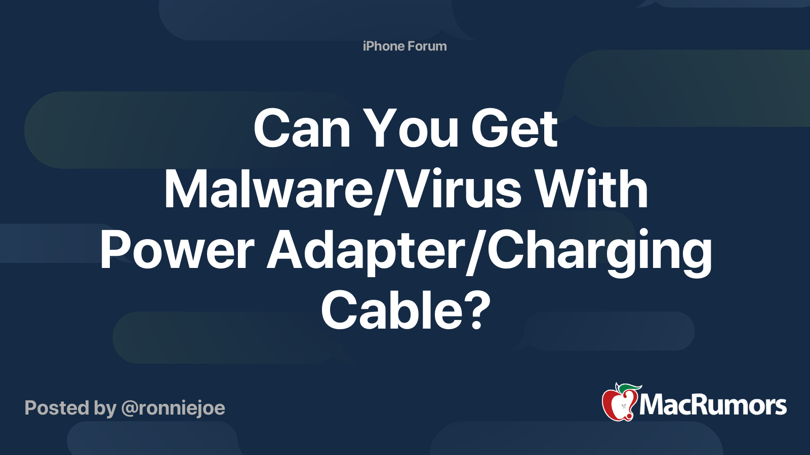 Can You Get Malware/Virus With Power Adapter/Charging Cable ...