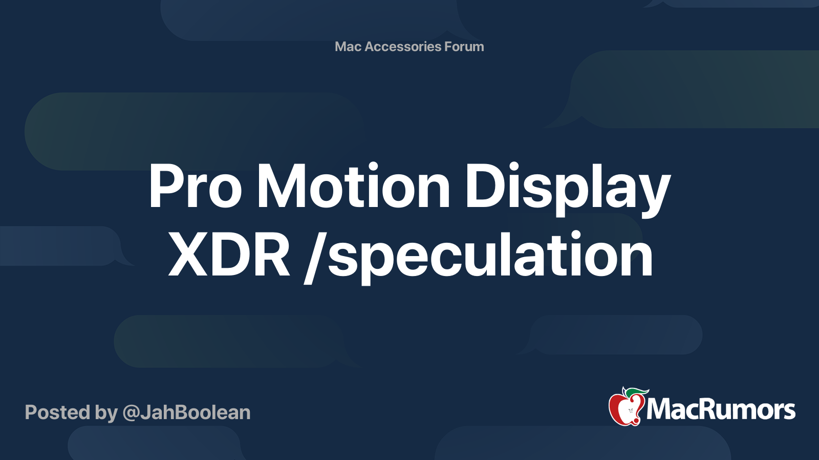 Pro Motion Display XDR /speculation | MacRumors Forums