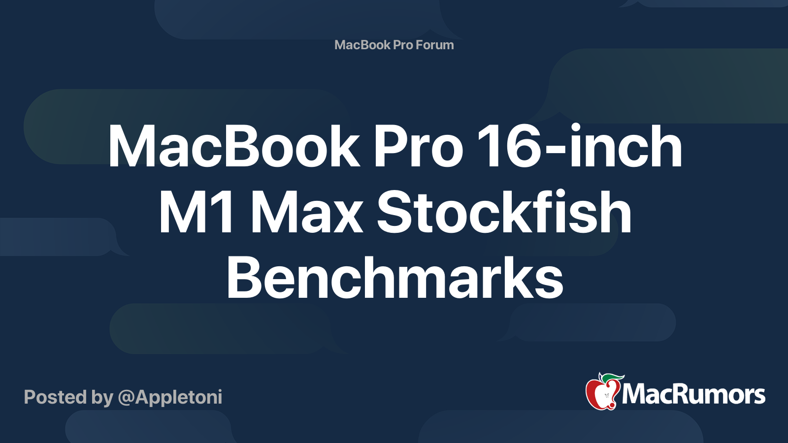 MacBook Pro 16-inch M1 Max Stockfish Benchmarks