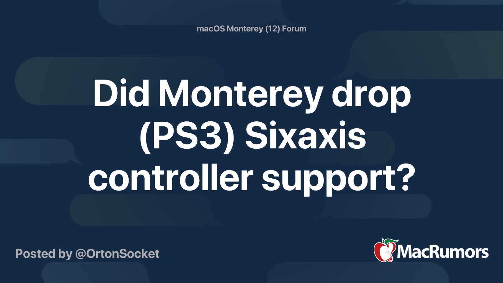 Did Monterey drop (PS3) Sixaxis controller support? MacRumors Forums
