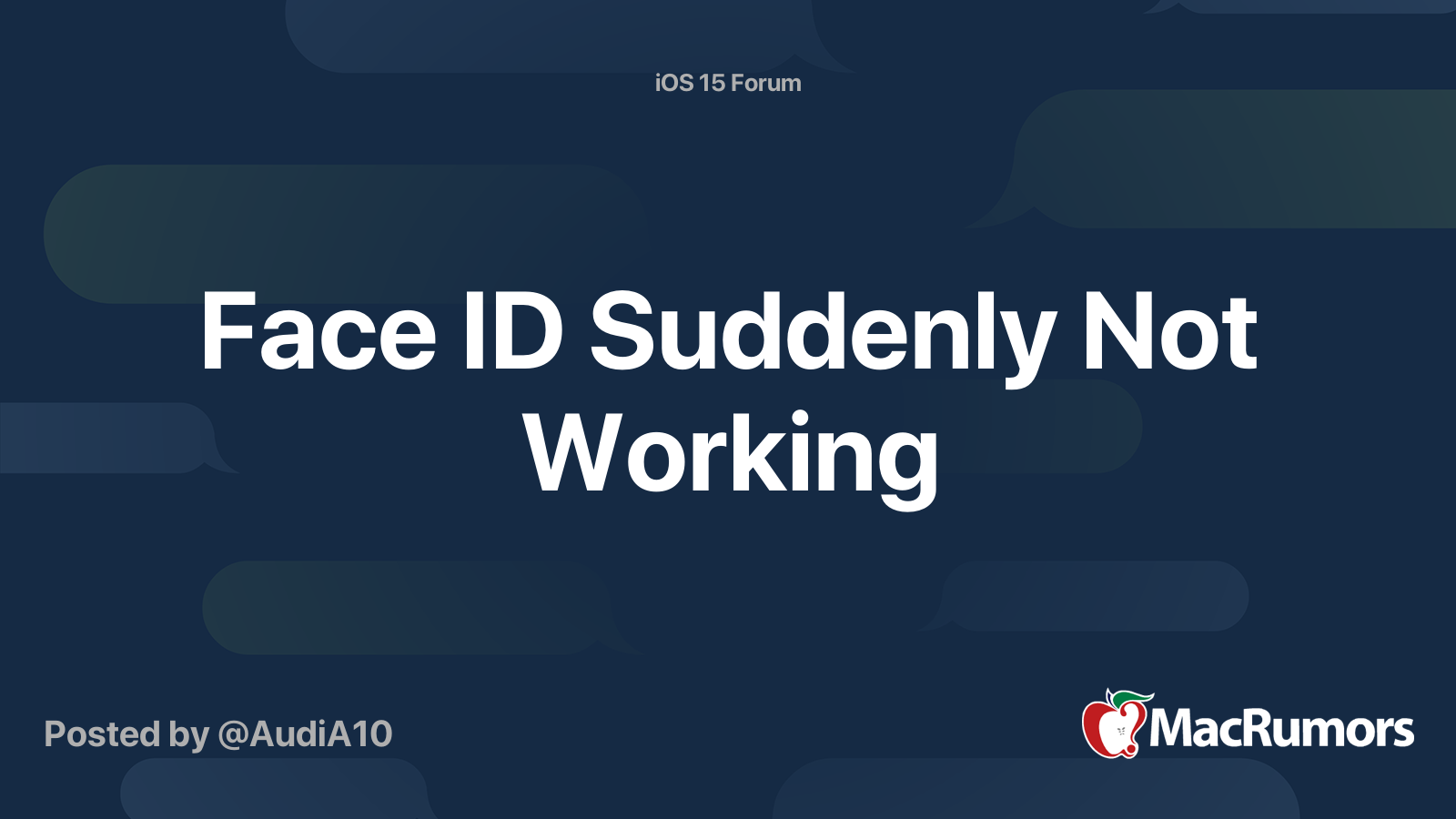 my face id suddenly not working