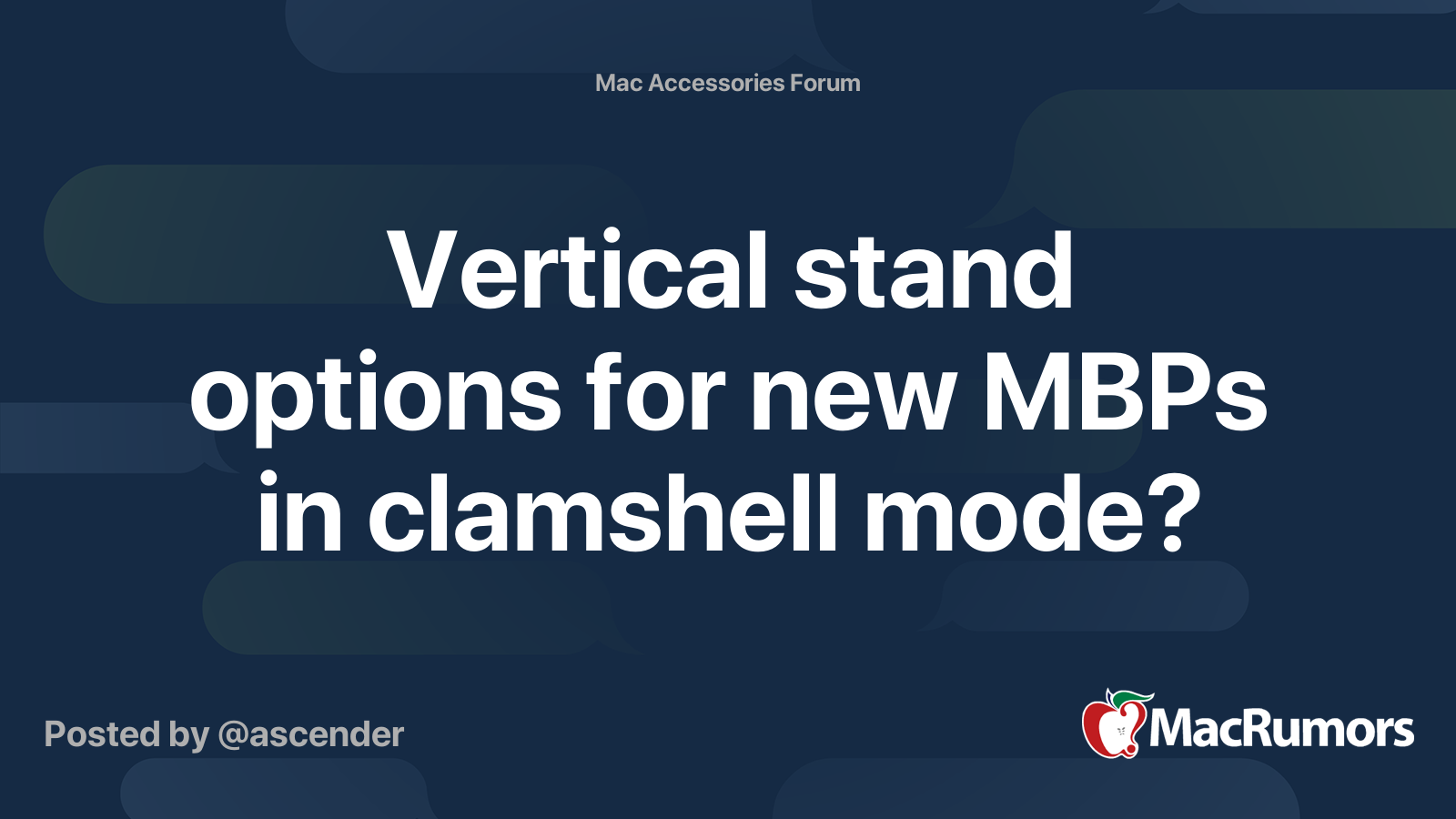 Vertical stand options for new MBPs in clamshell mode?