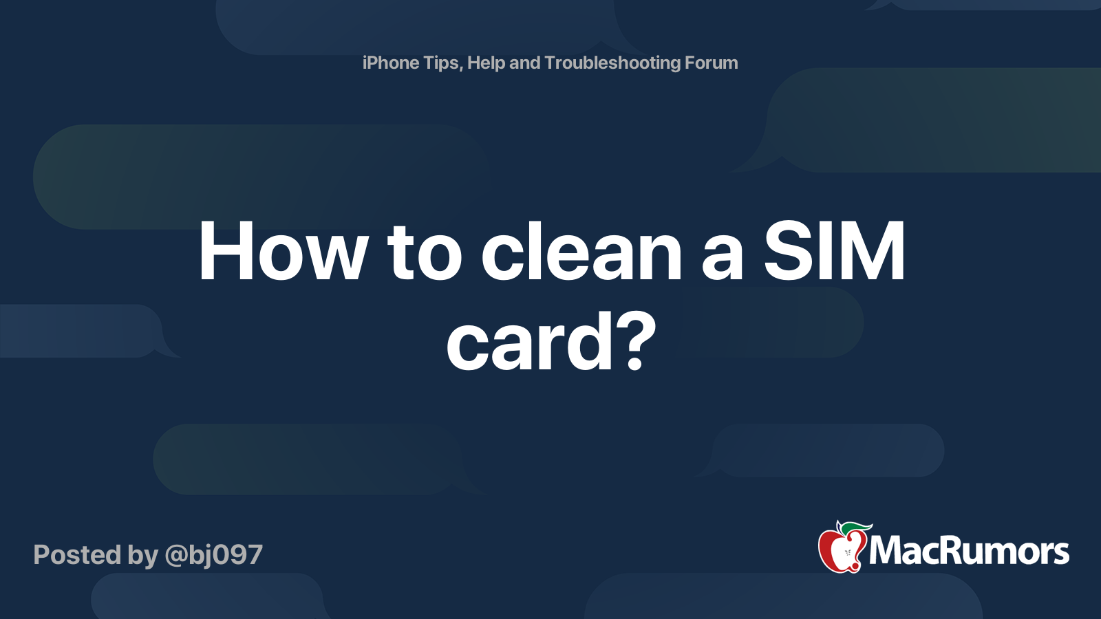 How to clean a SIM card? | MacRumors Forums
