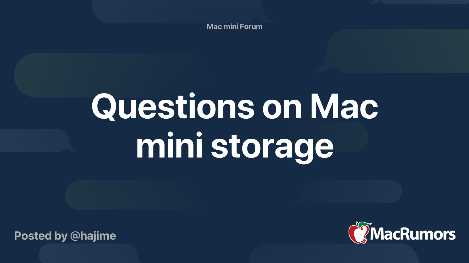 Questions on Mac mini storage | MacRumors Forums