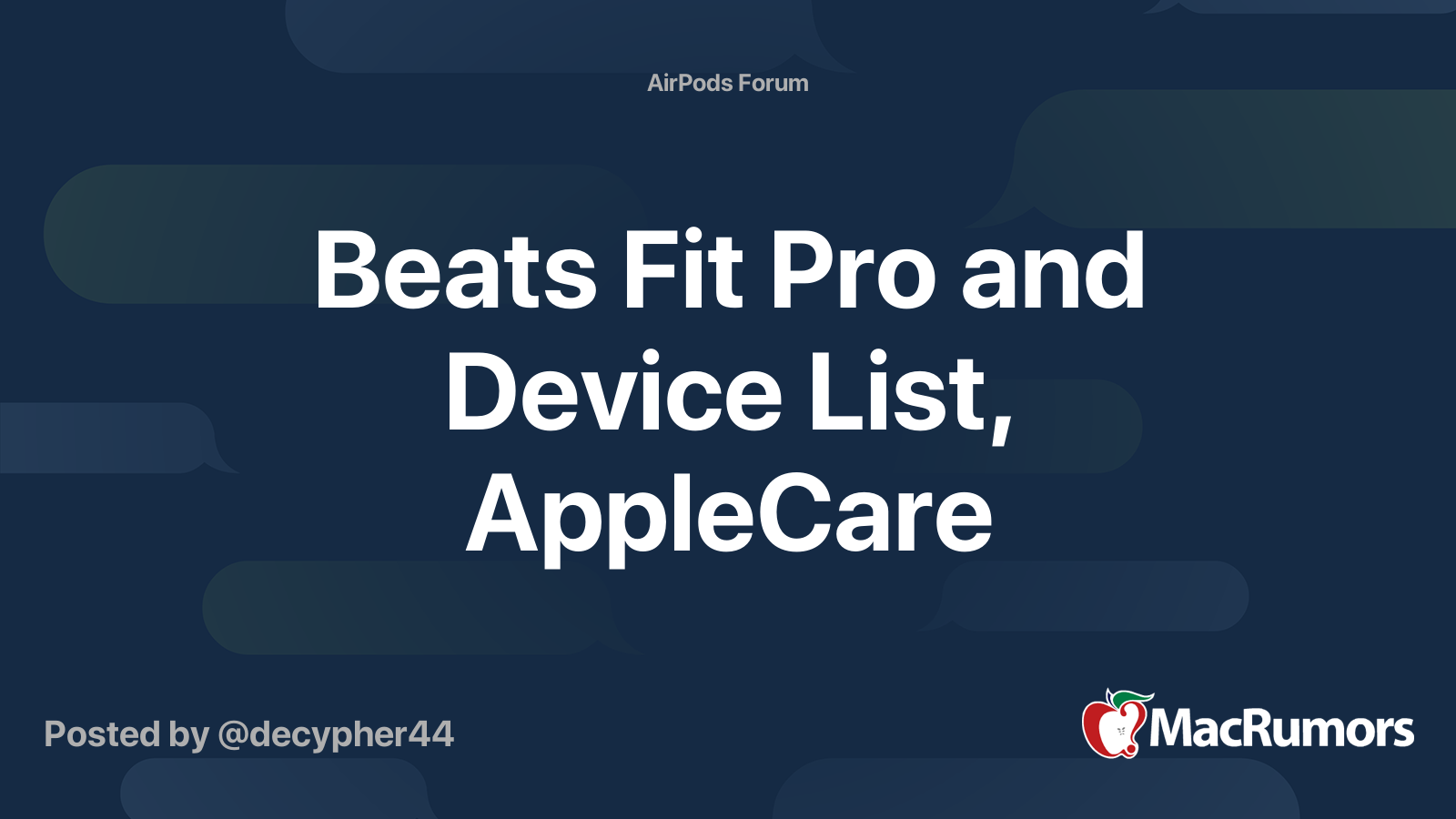 Beats Fit Pro and Device List AppleCare MacRumors Forums