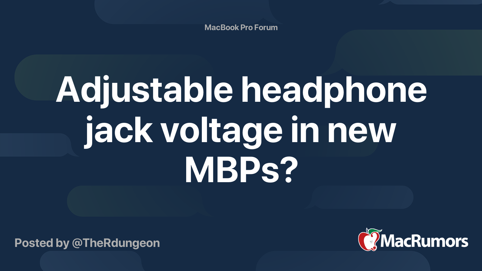 Adjustable headphone jack voltage in new MBPs? MacRumors Forums