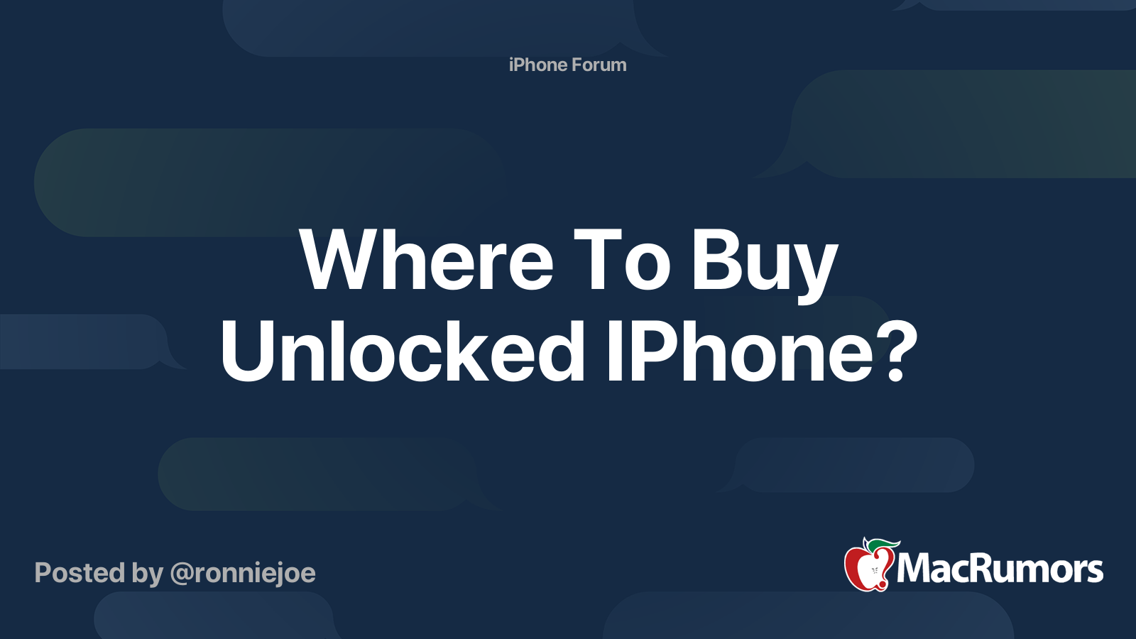 Where To Buy Unlocked IPhone? MacRumors Forums