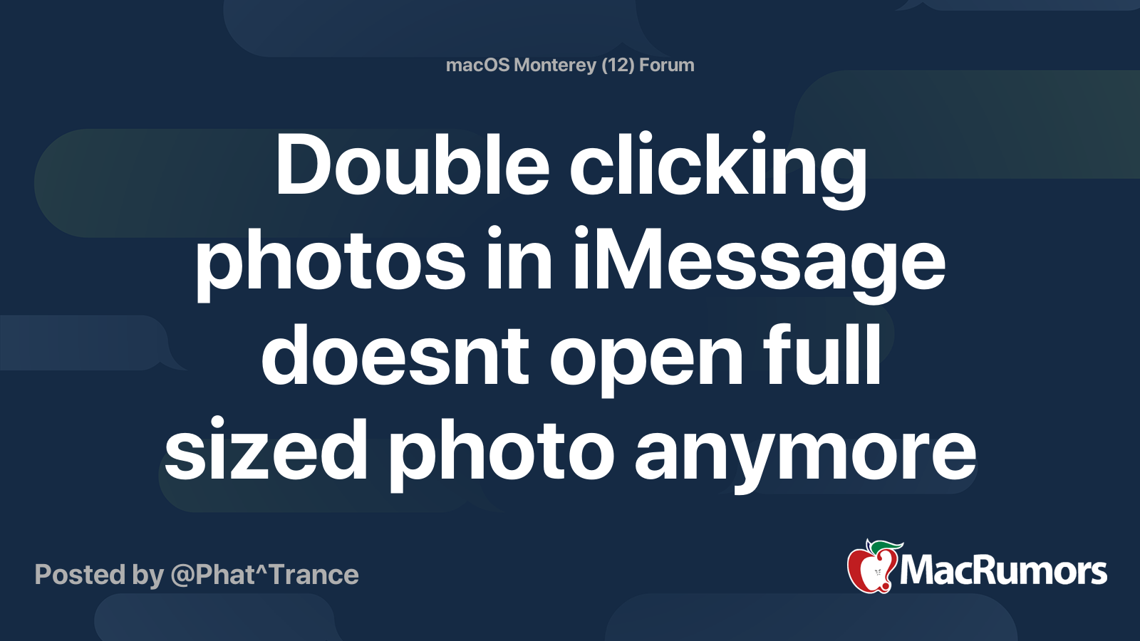 Double clicking photos in iMessage doesnt open full sized photo anymore