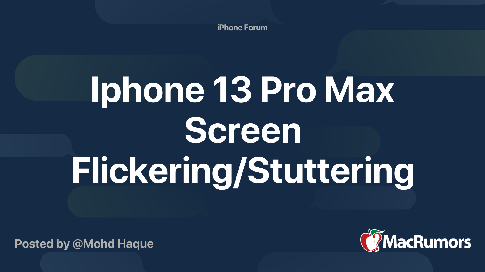 Iphone 13 Pro Max Screen Flickering/Stuttering MacRumors Forums
