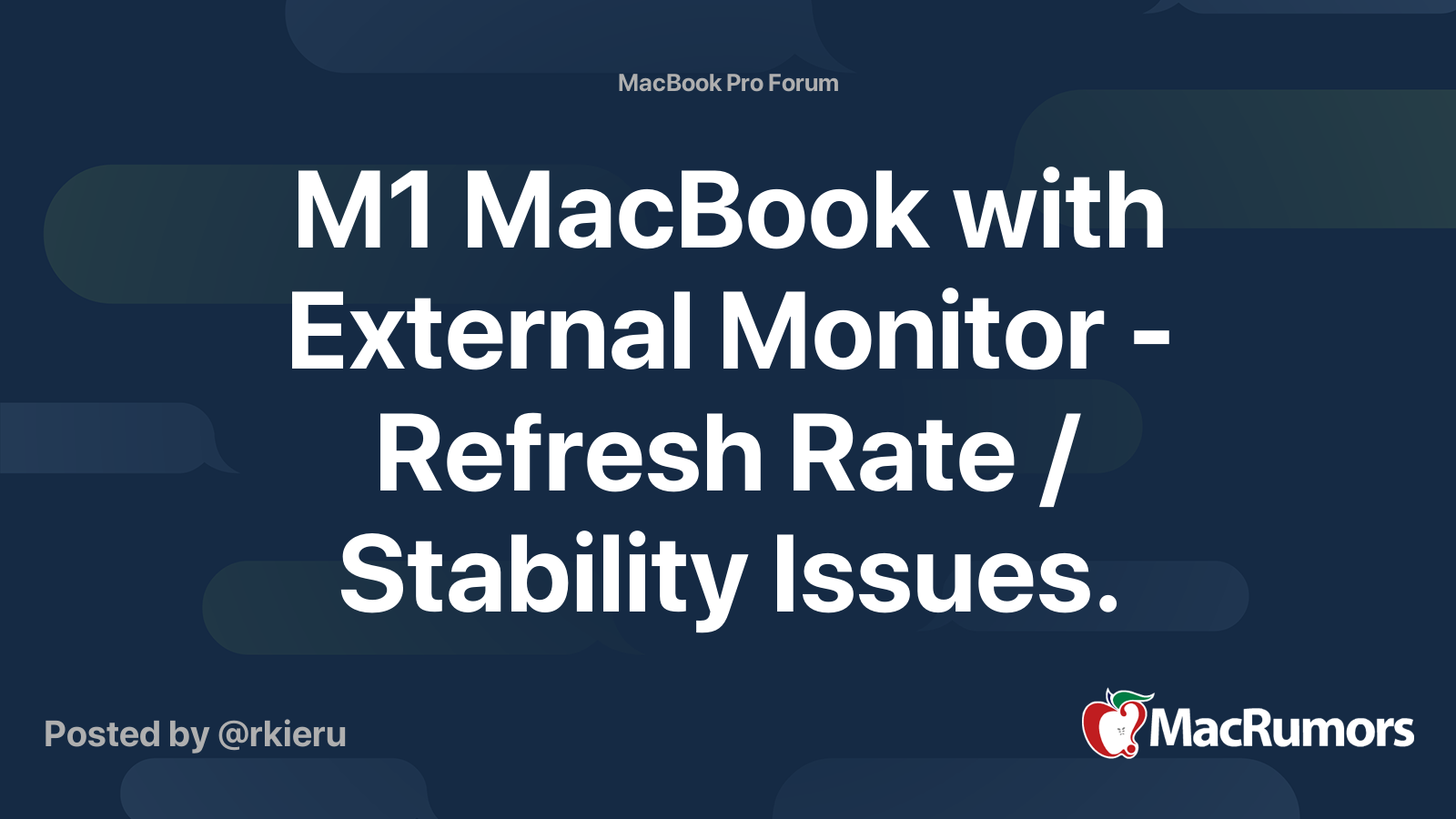 M1 MacBook with External Monitor - Refresh Rate / Stability Issues ...