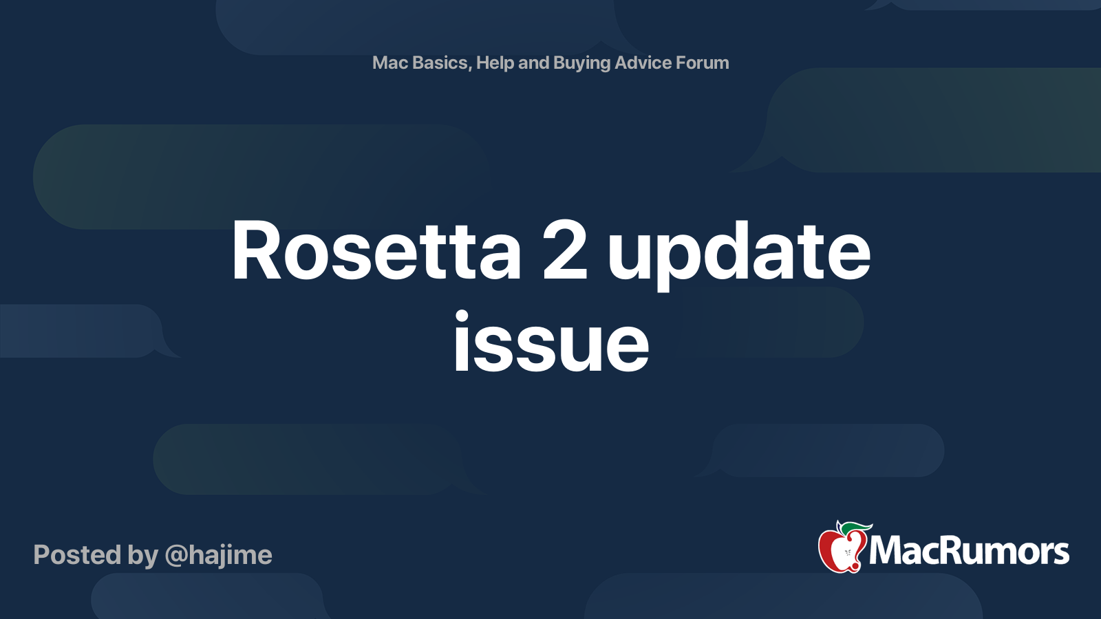 rosetta 2 update not available