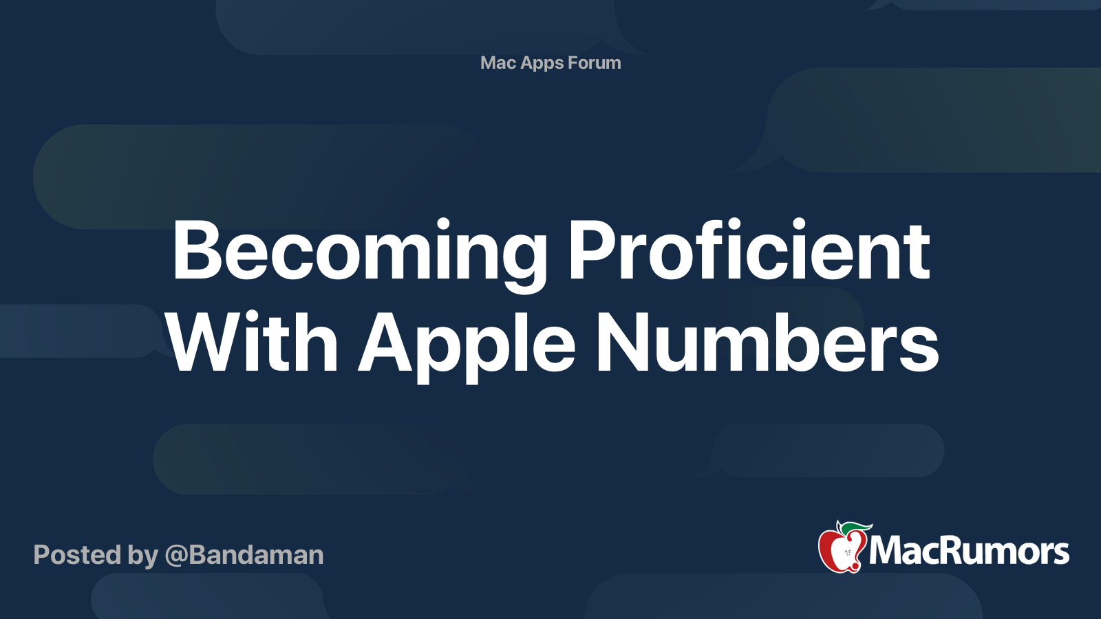 Becoming Proficient With Apple Numbers | MacRumors Forums