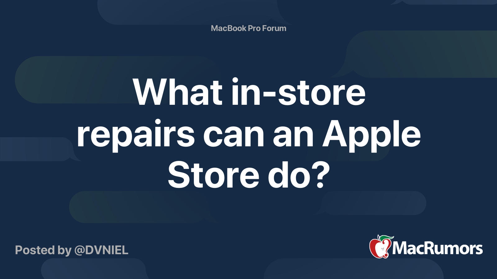 What instore repairs can an Apple Store do? MacRumors Forums