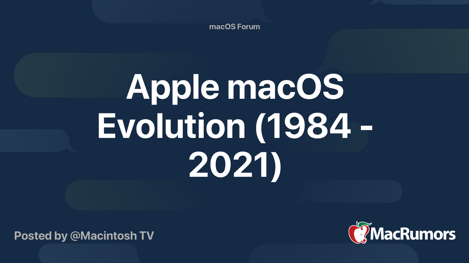 Apple macOS Evolution (1984 2021) MacRumors Forums