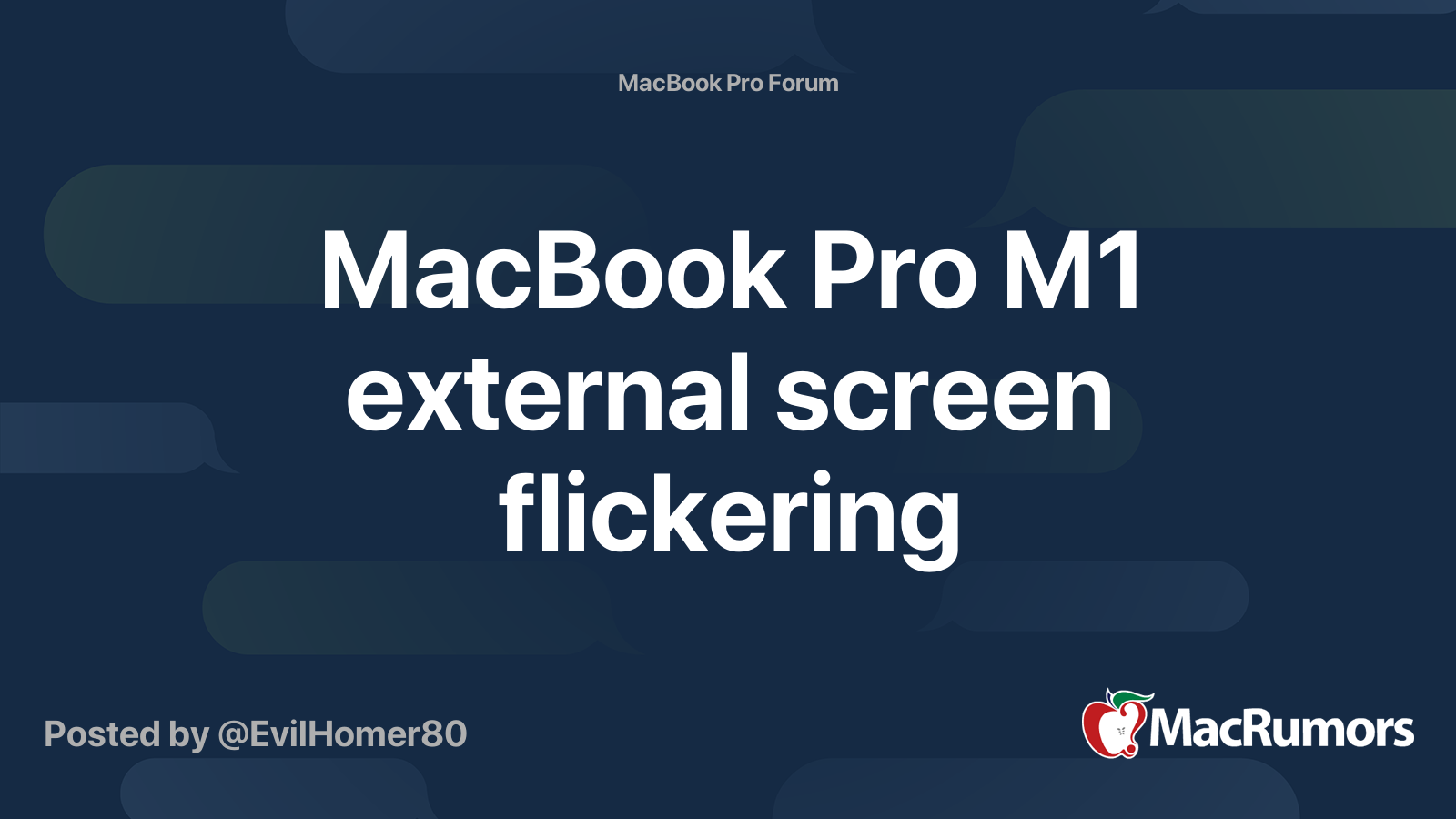 MacBook Pro M1 external screen flickering MacRumors Forums