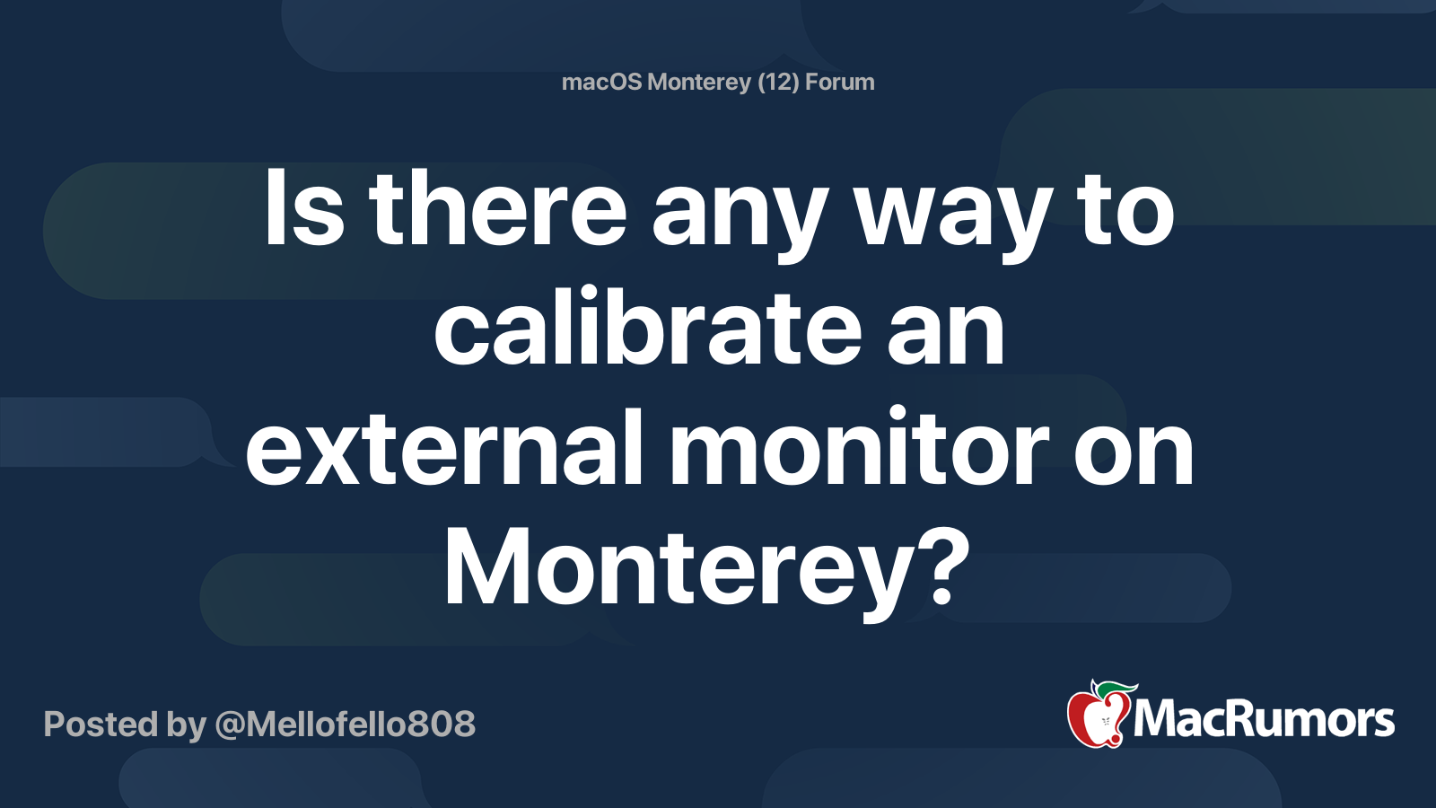 Is there any way to calibrate an external monitor on Monterey