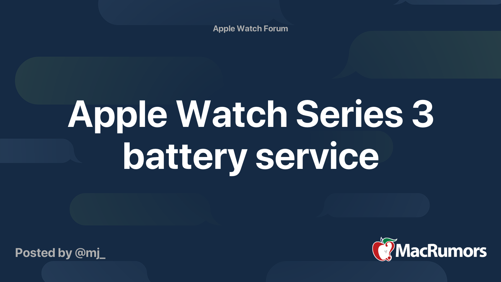 Apple Watch Series 3 battery service MacRumors Forums