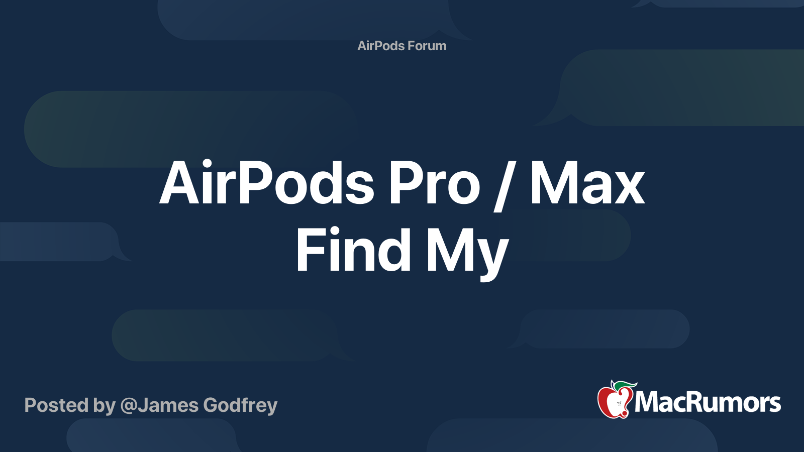 AirPods Pro / Max Find My | MacRumors Forums