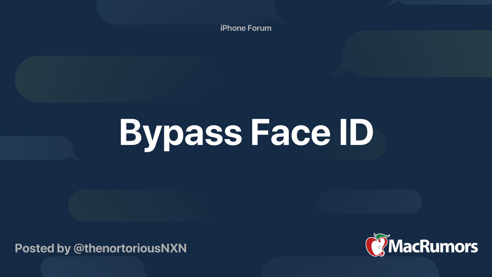 Bypass Face ID | MacRumors Forums