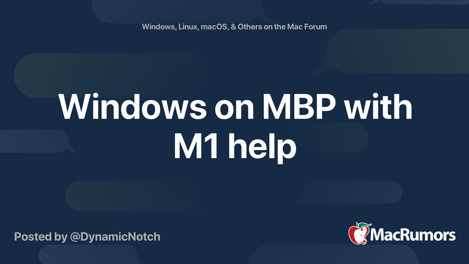 Windows on MBP with M1 help | MacRumors Forums