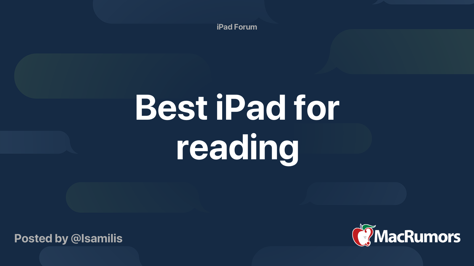 Best iPad for reading MacRumors Forums