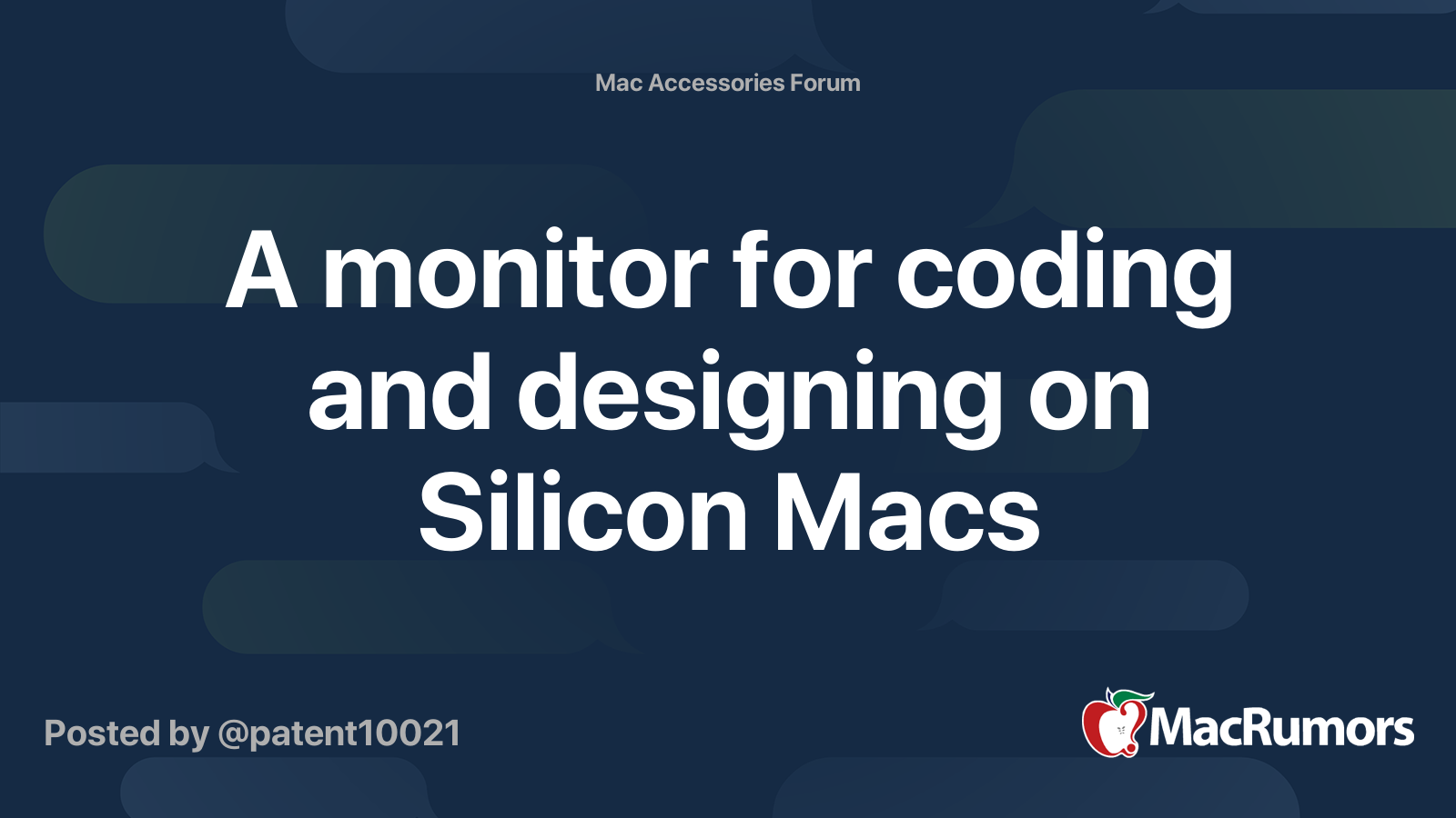 A monitor for coding and designing on Silicon Macs | MacRumors Forums