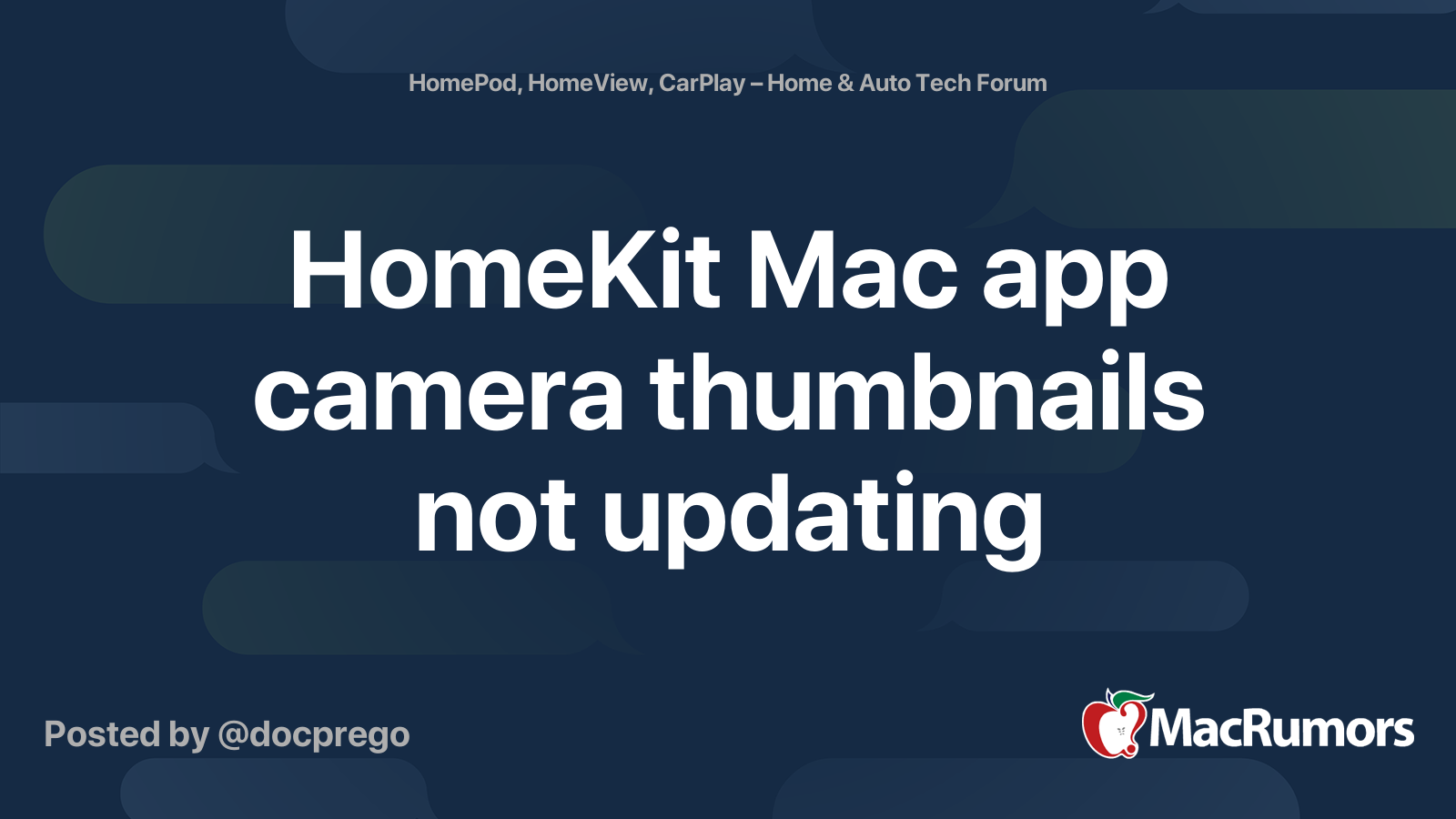 HomeKit Mac app camera thumbnails not updating | MacRumors Forums