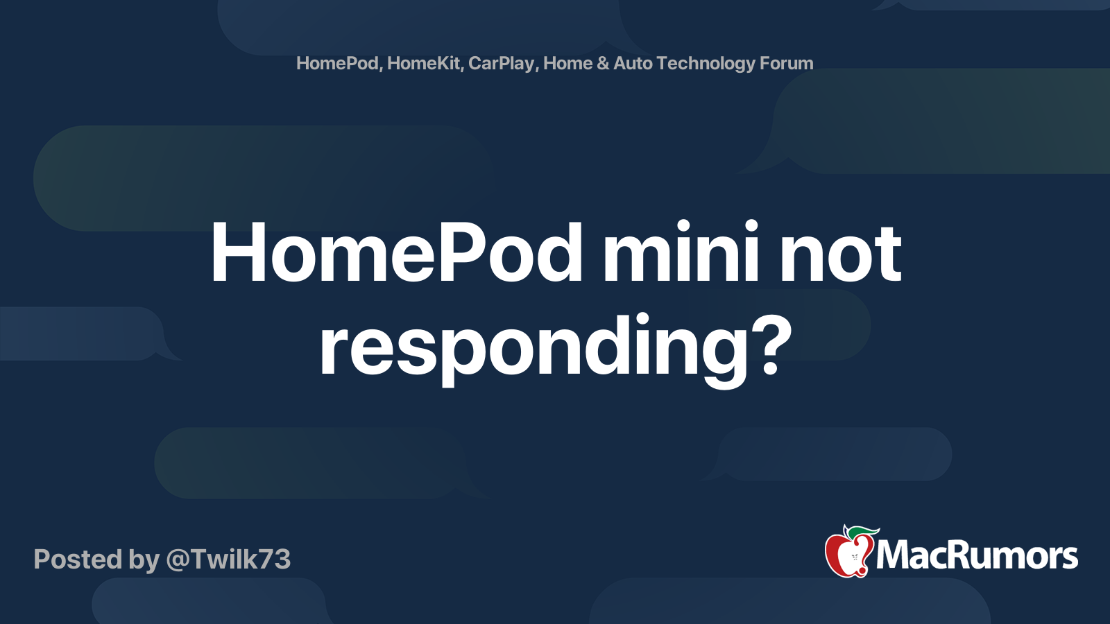 HomePod mini not responding? MacRumors Forums
