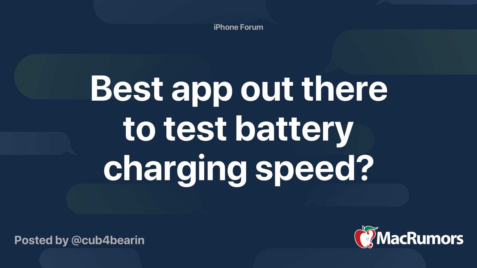 Best app out there to test battery charging speed? MacRumors Forums