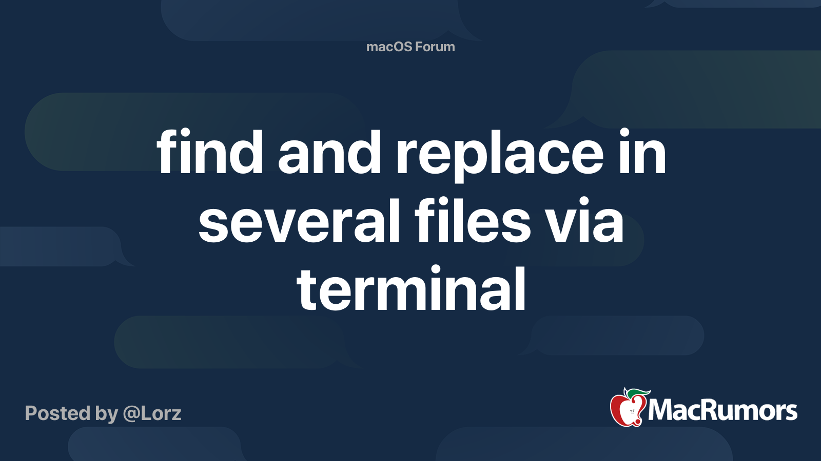 find and replace in several files via terminal | MacRumors Forums