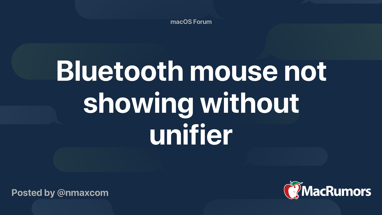 Bluetooth mouse not showing without unifier MacRumors Forums