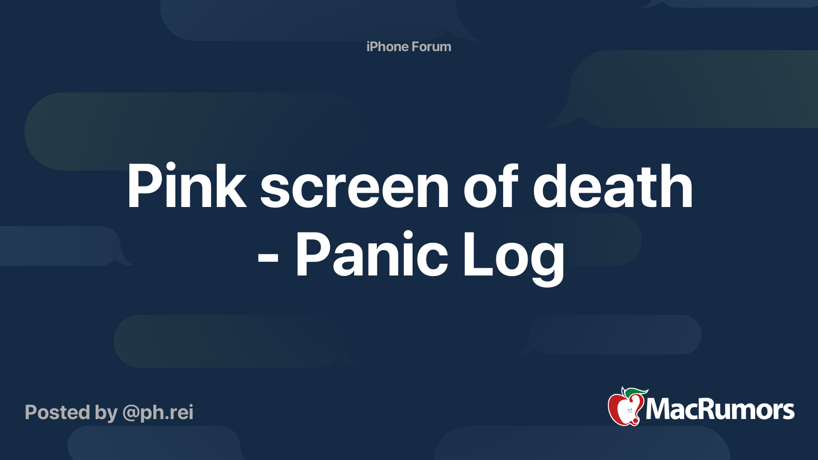 Pink screen of death Panic Log MacRumors Forums