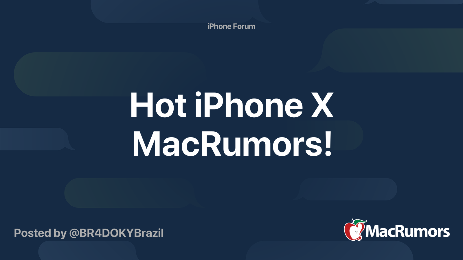 Hot iPhone X MacRumors! MacRumors Forums