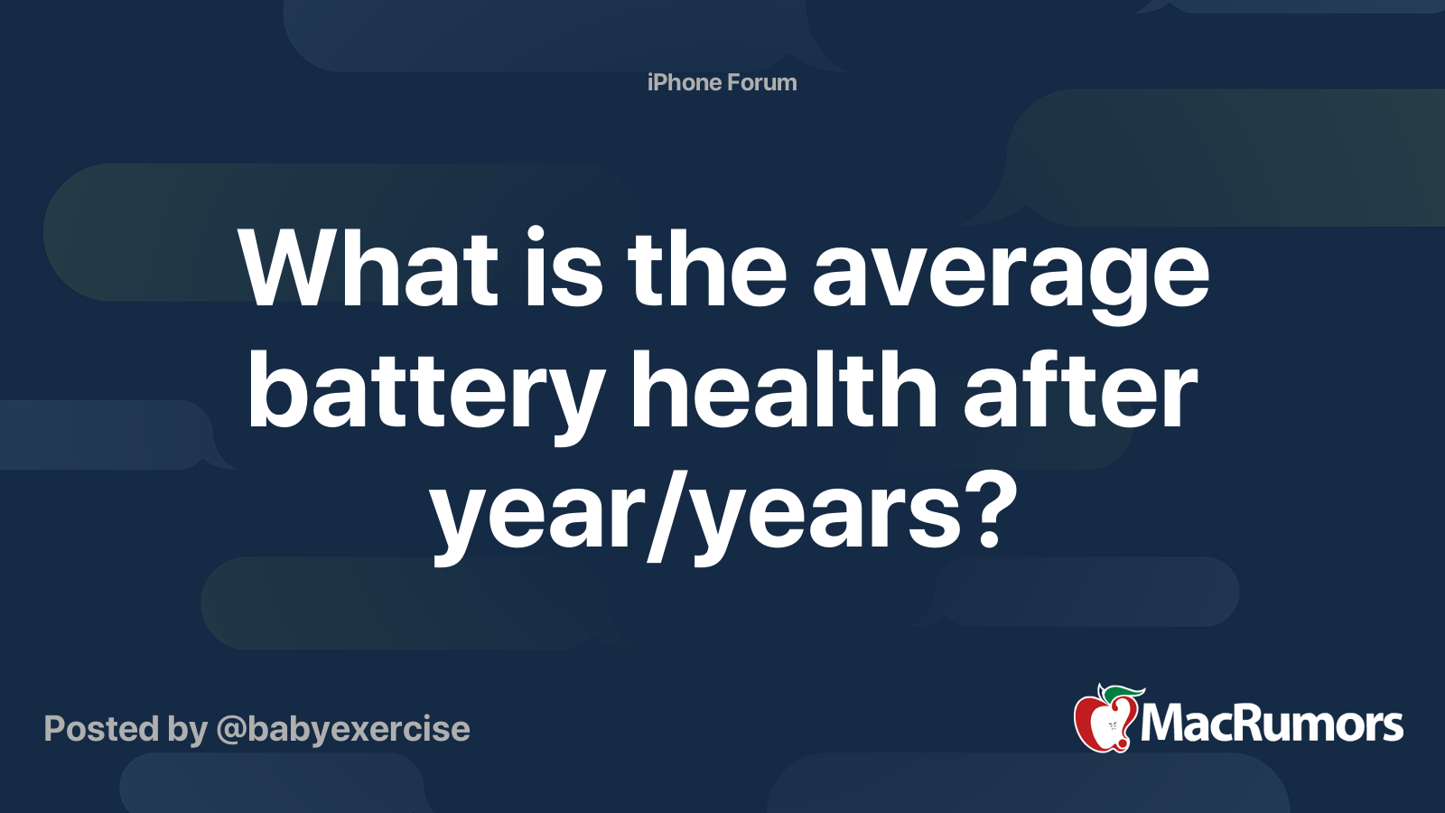 What is the average battery health after year/years? MacRumors Forums