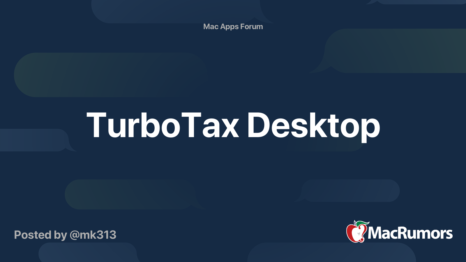 TurboTax Desktop MacRumors Forums