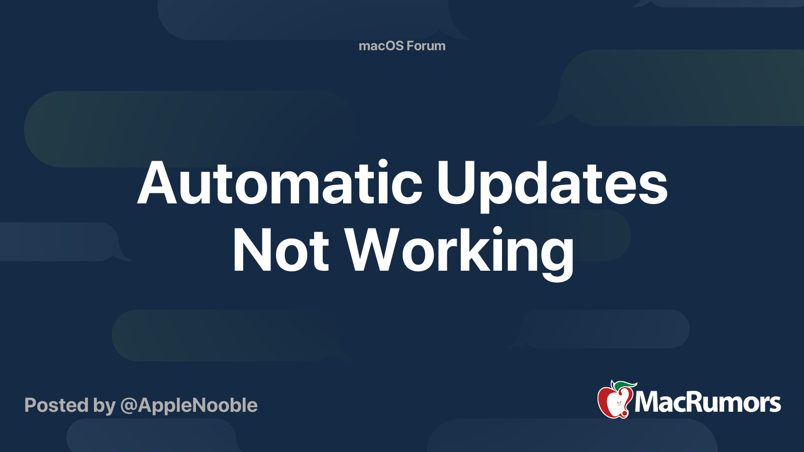 Automatic Updates Not Working MacRumors Forums