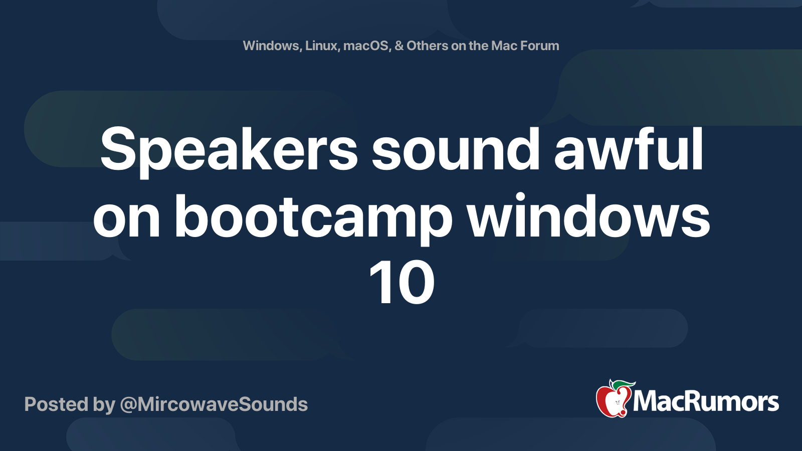 no sound in bootcamp windows 10