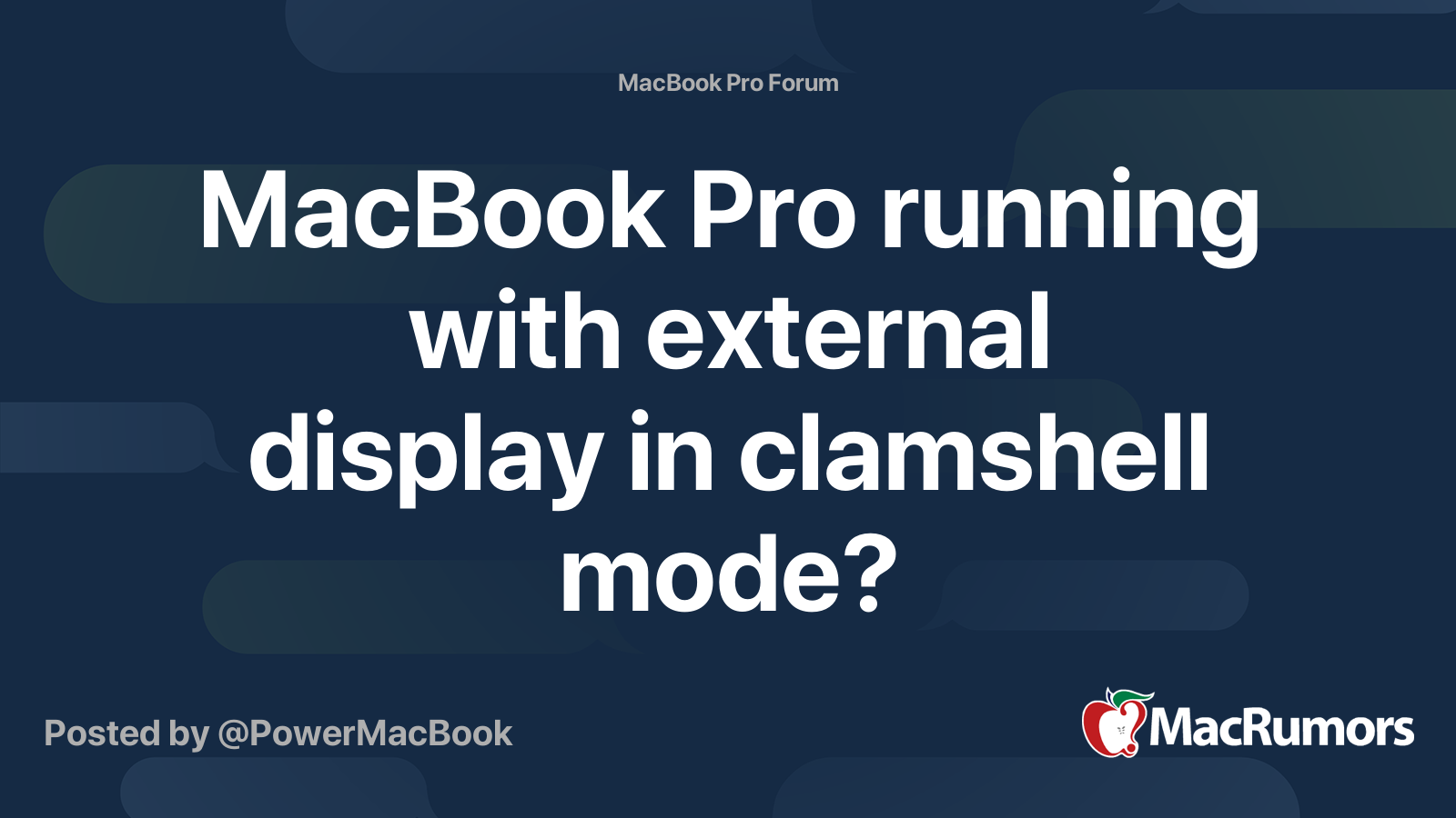 MacBook Pro running with external display in clamshell mode