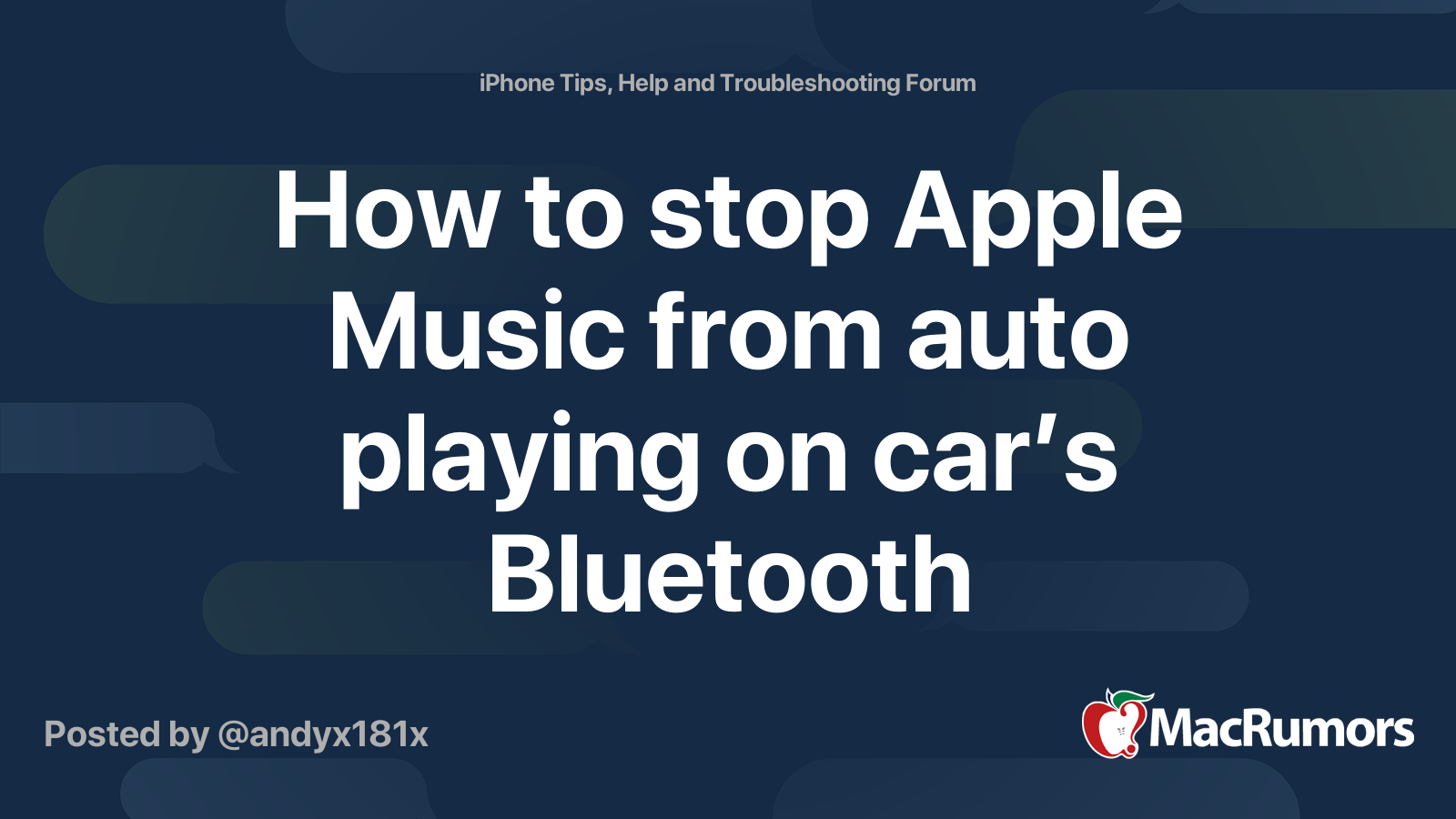 How to stop Apple Music from auto playing on car’s Bluetooth