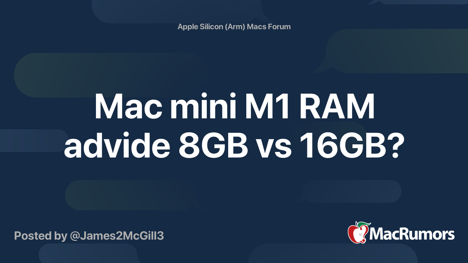 Opmærksom Armstrong kjole Mac mini M1 RAM advide 8GB vs 16GB? | MacRumors Forums